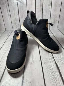 Olukai Lipoa Ankle Boot Womens 10 Dark Shadow Canvas Slip On Bootie Worn Once - Picture 1 of 8