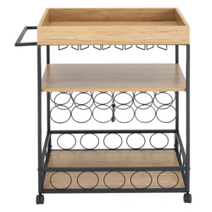 Kitchen Bar Alcohol Drink Trolley Wine Bottle Glasses Storage Shelf Serving Cart - Picture 1 of 9