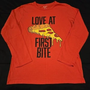 The Childrens Place Boys Pizza Graphic Long Sleeve Shirt Orange Size Large - Picture 1 of 6