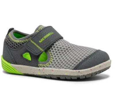 MERRELL Bare Steps H2O Sneaker Gray Lime Infant Little Kid Size 4 W ML264493 NIB - Image 1 of 4