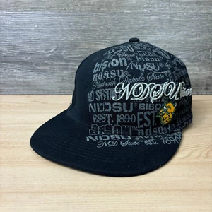 North Dakota State University Hat Cap Fitted Black One Size Flex Graffiti Y2K - Picture 1 of 12