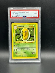 Pokemon PSA 9 MINT GERMAN Kakuna (Kokuna) 33/102 Base Set 1st Edition 2000 #9081 - Picture 1 of 2