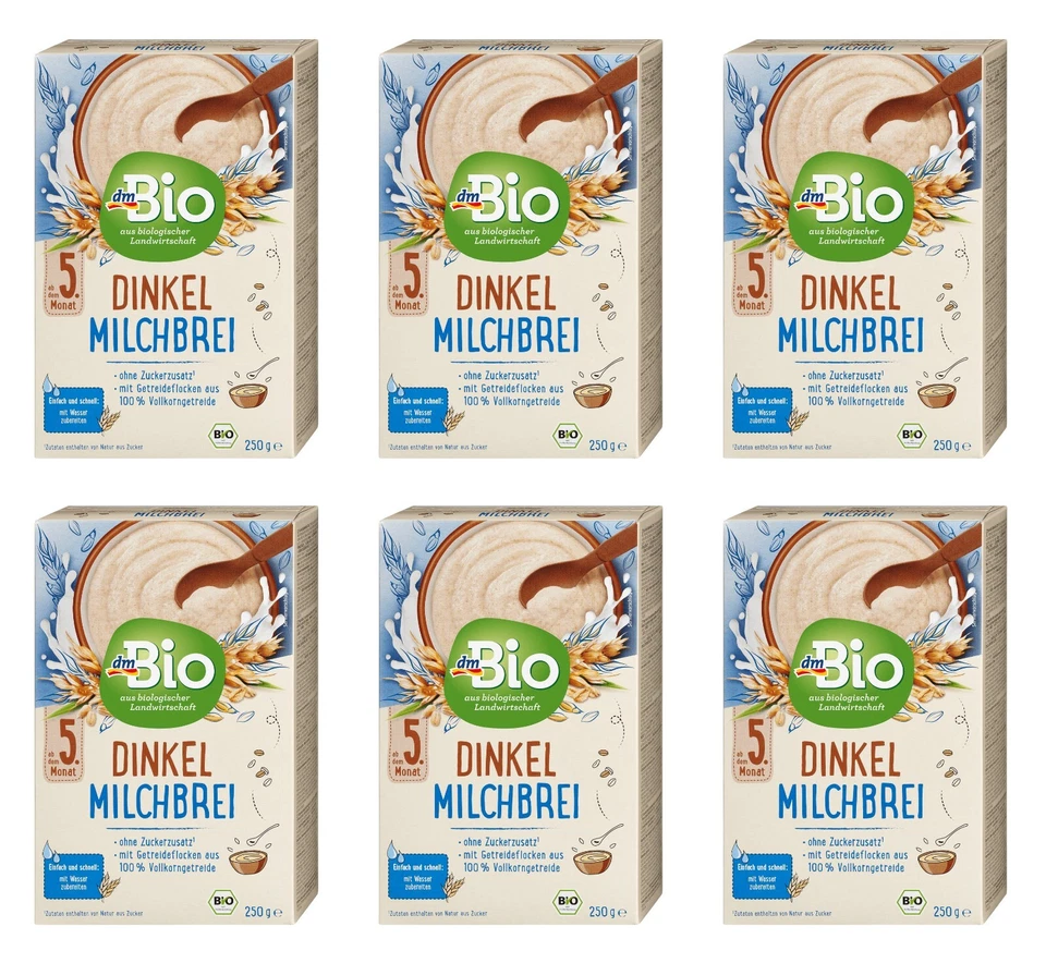 6 x 250g | dmBio Dinkel-Milchbrei ab dem 5. Monat - Bild 1 von 1