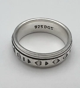 DGS 925 Silver 7mm Atlas Spinner Ring Size 8.75 - Picture 1 of 6