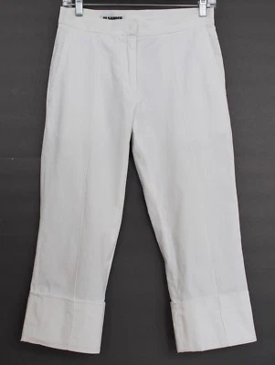Calça cropped vintage JIL SANDER algodão elastano branco tamanho 34 EUA 4 - Imagem 1 de 4