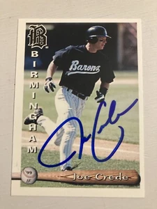 Juego de tarjetas White Sox 1999 Birmingham Barons autografiadas firmadas Joe Crede Team - Imagen 1 de 1
