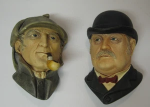 Sherlock Holmes & Dr. Watson Bossons 1984, J.V. Iniciales, 6,5" Tiza pintada - Imagen 1 de 19
