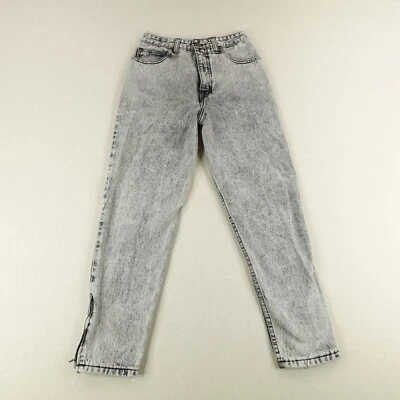 Vintage Guess Jeans Womens 28 Gray Denim Tapered High Rise Ankle Zip Light 90s - Image 1 of 4