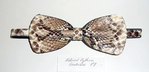 Leather Bow Tie Python Snakeskin Ties Dickie Wedding Party Formal Fashion Attire - Picture 1 of 6