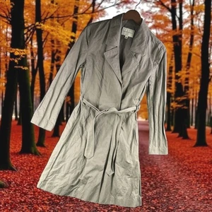 Banana Republic Trench Coat Women M Beige Cotton Blend Belted Nylon Rain Fall - Picture 1 of 13