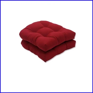 Cojines redondos ecológicos de 5" de grosor - uso en interiores/exteriores, paquete de 2 en rojo Pompeya - Imagen 1 de 9