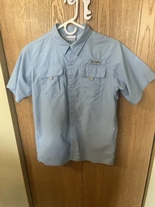 Columbia PFG Bahama Short Sleeve Shirt Light Blue Size Boys XL 18/20 - Picture 1 of 9