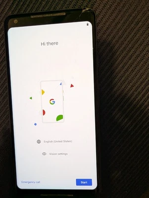 Google Pixel 2 XL Smartphone Working.  Spares Or Repair cracked screen - Image 1 of 4