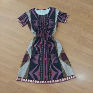 Jamie Okuma Parfleche Pocket Dress Geometric Art To Wear Short Sleeve Gr. XS - Bild 1 von 11