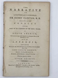 Narrative of Lieutenant-General Sir Henry Clinton K.B Relative to his Conduct - Picture 1 of 1