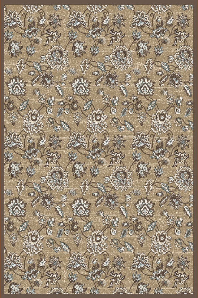 Alfombra floral 5x7 Radici beige hojas de vides pétalos 3475 - abril 5' 3" x 7' 3" Foto 1 de 1