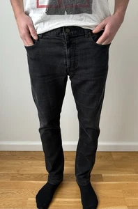 SAINT LAURENT MENS SIZE 33 BLACK DENIM JEANS D02 M/SK-LW - Picture 1 of 15