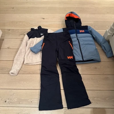 Helly Hansen Boys Ski Outfit Pants Jacket And Fleece Layer Size 12 - Image 1 of 4