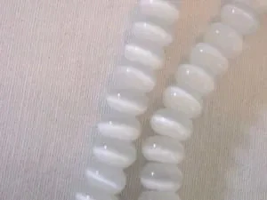 80 CUENTAS RONDELLE BLANCAS DE FIBRA ÓPTICA OJO DE GATO 4MMX8MM ~cat26 Foto 1 de 1