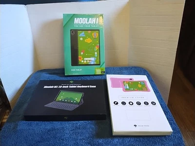 Kids Tablet 10.1" Android 13 Moolah Keyboard  3+32 G Camera Battery 3 Piece Set - Image 1 of 4