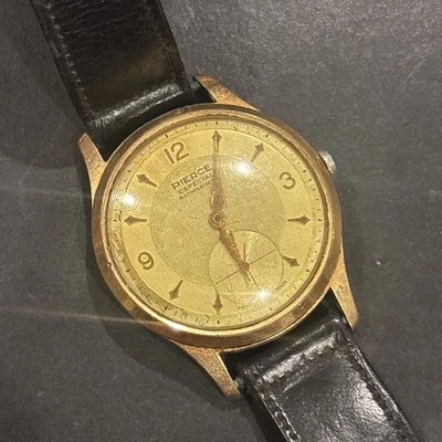 J62 Rare Pierce Especial Mechanical Textured Dial Men's Vintage Watch 37mm As Is - Image 1 of 4