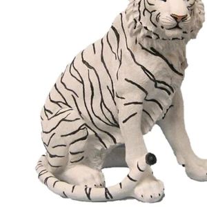 Majestic 20.25-Inch White Tiger Statue for Exotic Home and Garden Display - Picture 1 of 7