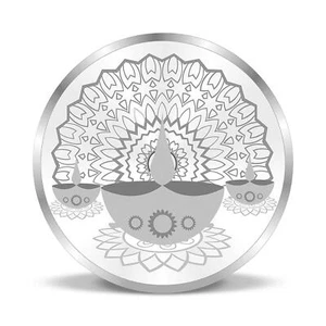 Moneda de regalo del festival Diwali de plata con luz y prosperidad Diya 10 gramos - Imagen 1 de 4