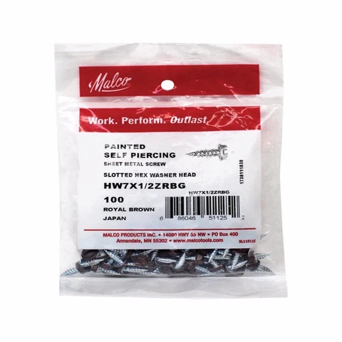 Malco HW7X1/2ZRBG Brown Single Thread Royal Painted Zip-Up Screw 1/4 in. Head Cover