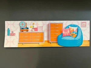 Barbie Traumhaus Puppe Ersatz Pappeinsatz rosa Schlafzimmer Pflanzkästen - Bild 1 von 2