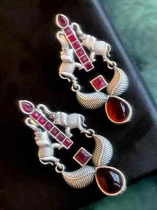 Monalisa Stone Silver Replica Earring - Picture 1 of 3
