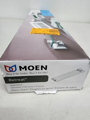 Nuevo MOEN DN8390CH Estante de Vidrio Transparente Montaje en Pared Retiro en Cromo Foto 1 de 4