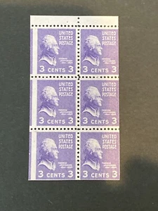 US Stamps-SC# 807A - Jefferson - 3 Cent  Booklet - Perf Error - MNH - CV $8.50 - Picture 1 of 2