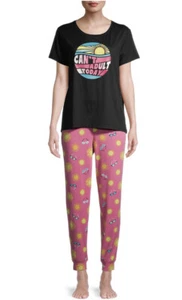 Conjunto de pijama Secret Treasures top/pantalón negro rosa no puede ser adulto hoy talla: L,2X,3X - Imagen 1 de 6