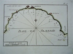 Baia De Almeria 1804 Joseph Jean Allezard 1804 Card, Colorized - Picture 1 of 1