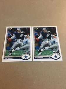 1991 Upper Deck 2 Card Lot #152 Troy Aikman Dallas Cowboys UCLA HOF - Picture 1 of 2
