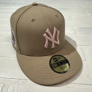 NEW ERA EXCLUSIVE NEW YORK YANKEES HAT PINK / TAN SUBWAY SERIES SZ 7 1/4 *Rare - Picture 1 of 14
