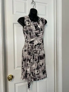SIMPLY VERA VERA WANG MULTICOLOR ABSTRACT PRINT STRETCH DRESS SZ S - Picture 1 of 7