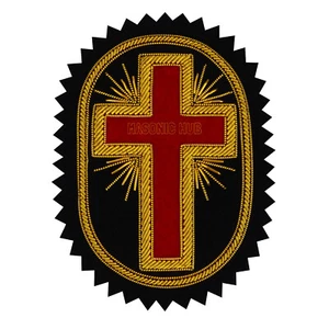  Masonic Knight Templar Passion Cross Rosette Hand Embroidered - Picture 1 of 1