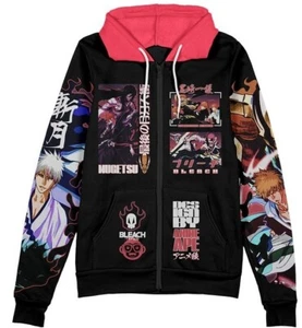 Bleach Anime Kapuzen Sweatshirt Sweatjacke Jacke Jacket Hoodie Coat Polyester - Picture 1 of 2
