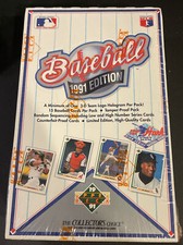 1991 Edition Upper Deck Baseball cards 36 packs Factory sealed box Find the Hank