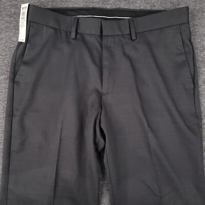 Kenneth Cole Pants Mens 34X30 Charcoal Heather Trousers Flat Front Polyester - Image 1 of 4