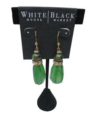 White House Black Market Green Teardrop Lucite and Crystal Earrings – NWT - Image 1 of 3