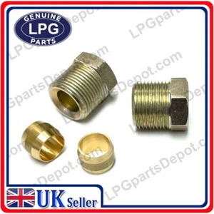2x 8mm Tubo de Cobre TUERCA DE ACERO con ACEITUNA (M14x1.0) Accesorios de compresión - Imagen 1 de 2