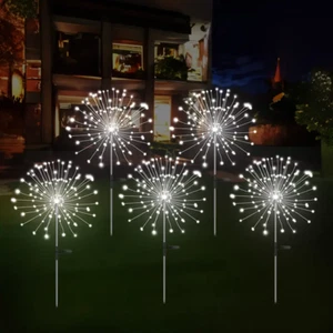 Christmas Solar Firework Fairy Lights 150 LED Lamp Garden Path Outdoor Decor - Picture 1 of 8