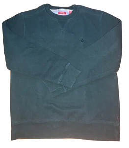 Izod Mens Sweatshirt Pullover Crewneck Cotton Blend Dark Green size Small - Picture 1 of 5