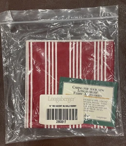 Longaberger Wendeakzent 12 Zoll quadratisch in Stechpalme/beerenroten Streifen #2883517 - Bild 1 von 3