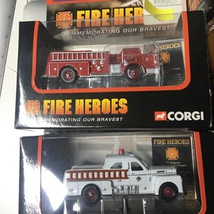 Konvolut 9/11 Corgi Toys Fire Heroes 4x Feuerwehr Auto Löschfahrzeug OVP Mint - Bild 1 von 2