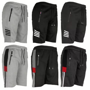 Men's Fashion Drawstring Shorts, Elastic Waist Zipper Pocket Fitness Gym Sweats - Picture 1 of 14