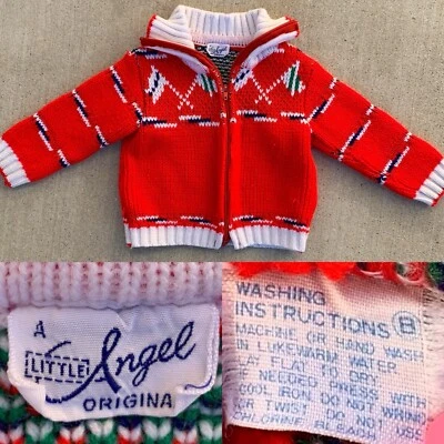 Винтажный маленький ангел оригинальный вязаный свитер морские флаги морской детский размер 4 - Изображение 1 из 4