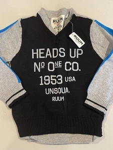 TODDLER BOYS SIZE 18 MONTHS NWT RUUM KIDS PULLOVER KNIT GRAPHIC SWEATER MULTI - Picture 1 of 3
